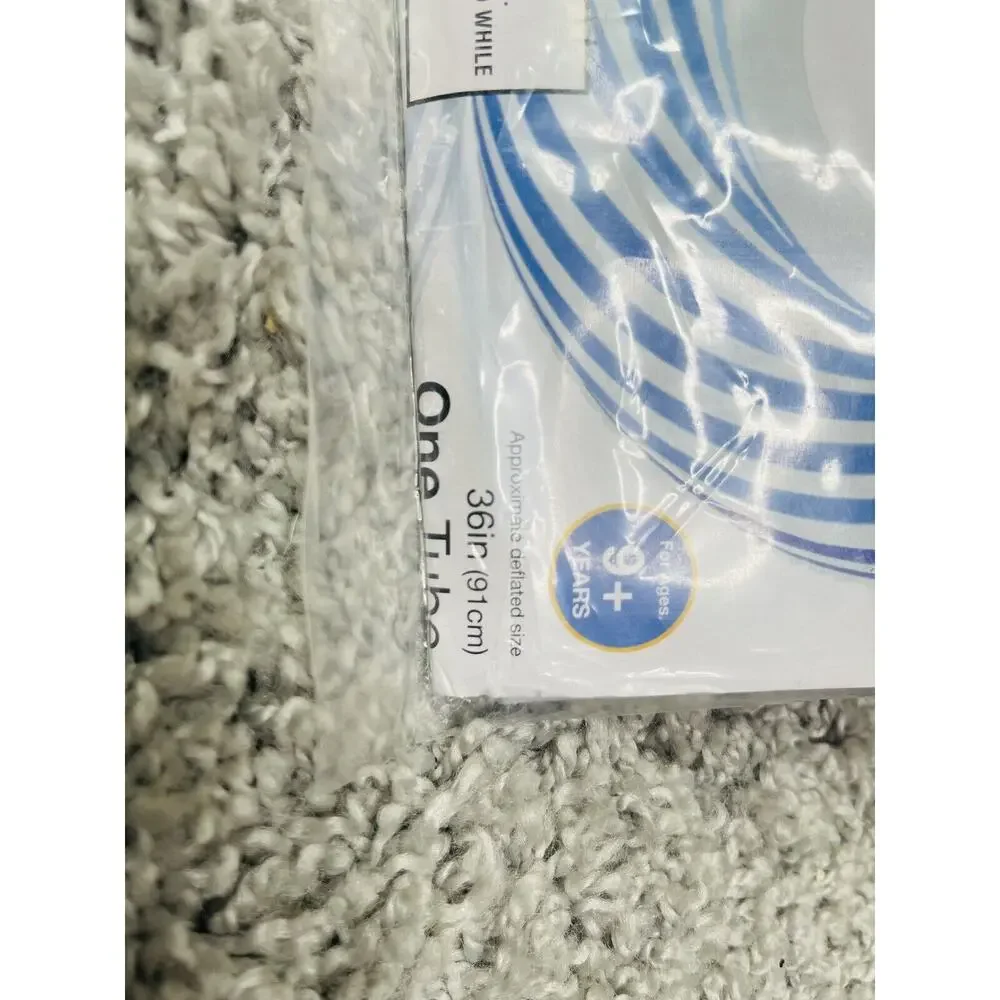 Intex Tube Clear Color Tube 36 Inches Inflated Blue White Swimming New - Picture 3 of 8